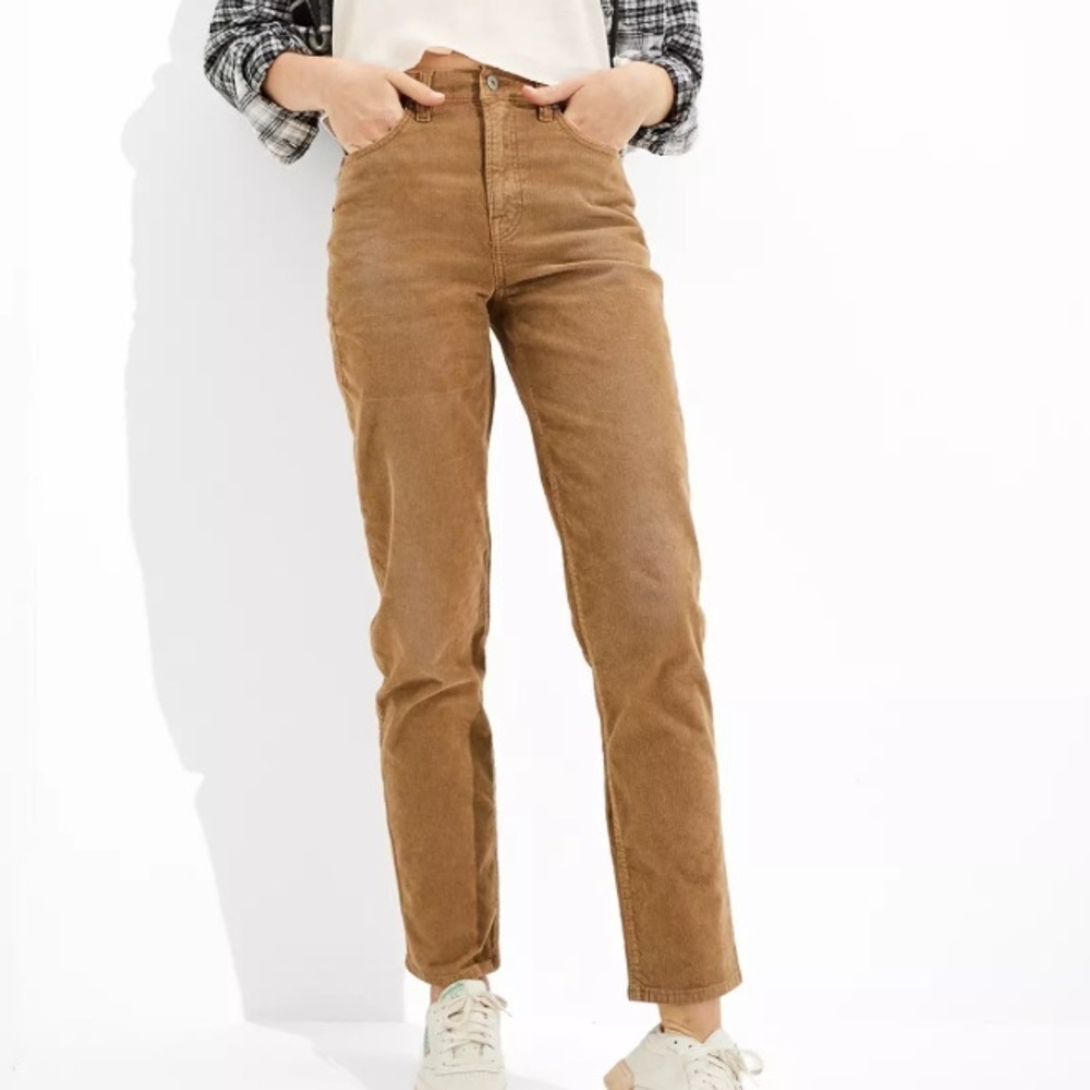 American Eagle Mom Straight Jean Corduroy brown pants size 00
